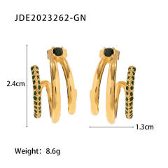 INS 18K stainless steel earrings open hoop earrings