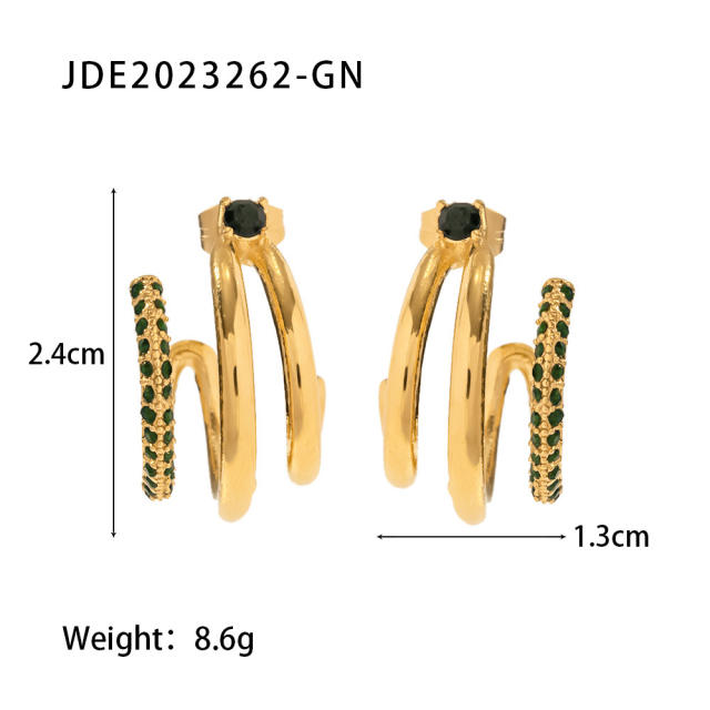INS 18K stainless steel earrings open hoop earrings