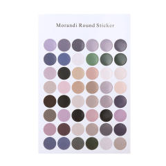 Handmade plain color round stickers 48pcs