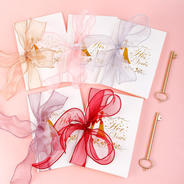 Wedding cards with ribbon