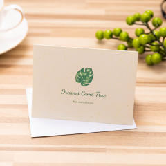 Concise green color business greeting cards