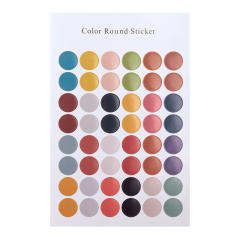 Handmade plain color round stickers 48pcs