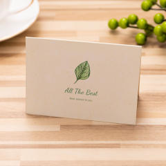 Concise green color business greeting cards
