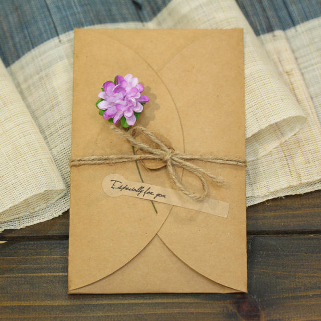 Vintage Kraft paper dry flower greeting cards