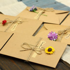 Vintage Kraft paper dry flower greeting cards