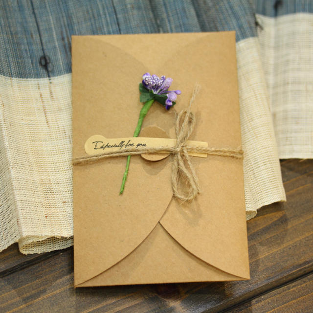 Vintage Kraft paper dry flower greeting cards