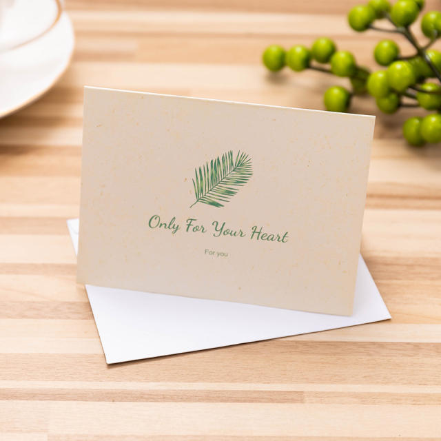 Concise green color business greeting cards