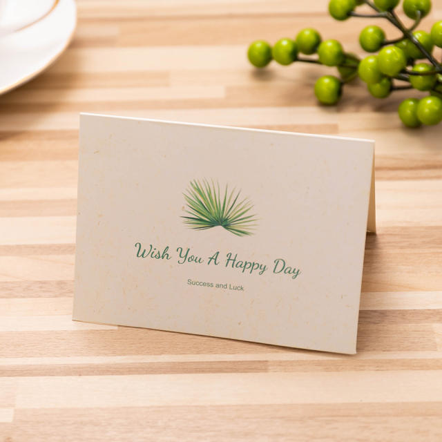 Concise green color business greeting cards