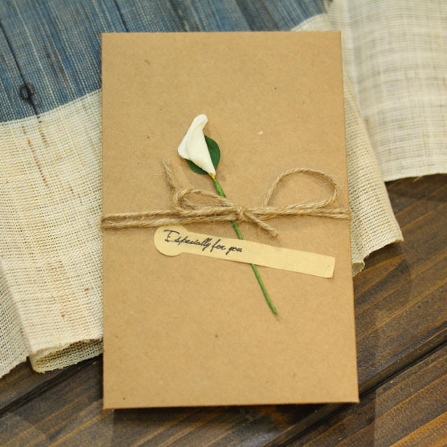 Vintage Kraft paper dry flower greeting cards