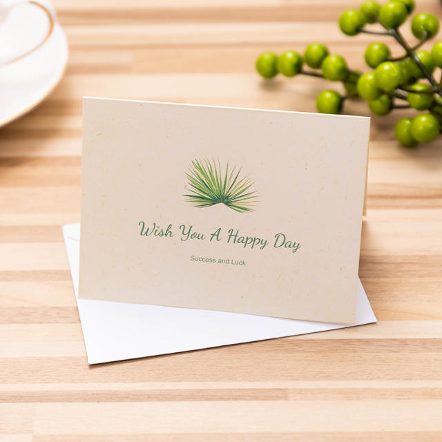 Concise green color business greeting cards
