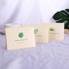 Concise green color business greeting cards