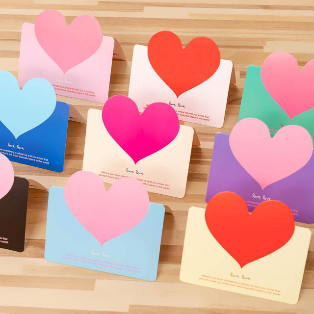Korean fashion color heart christmas cards greeting cards