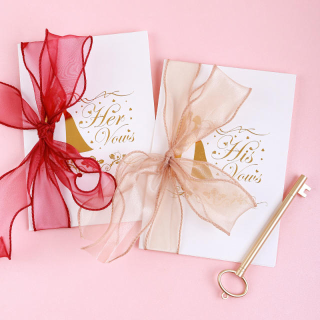 Wedding cards with ribbon