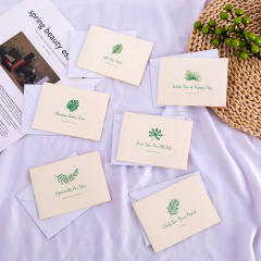 Concise green color business greeting cards