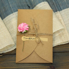Vintage Kraft paper dry flower greeting cards