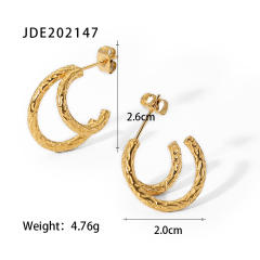 INS 18K stainless steel earrings open hoop earrings