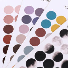 Handmade plain color round stickers 48pcs