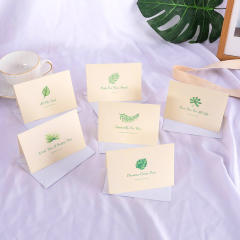 Concise green color business greeting cards
