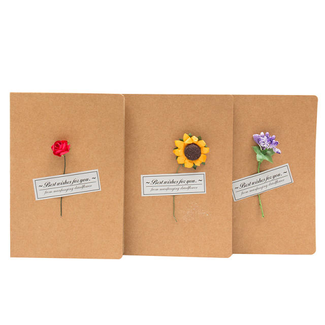 Vintage flower Kraft paper greeting cards