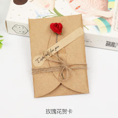 Vintage Kraft paper dry flower greeting cards