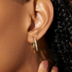 INS 18K stainless steel earrings open hoop earrings