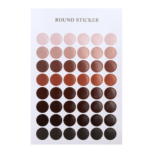 Handmade plain color round stickers 48pcs