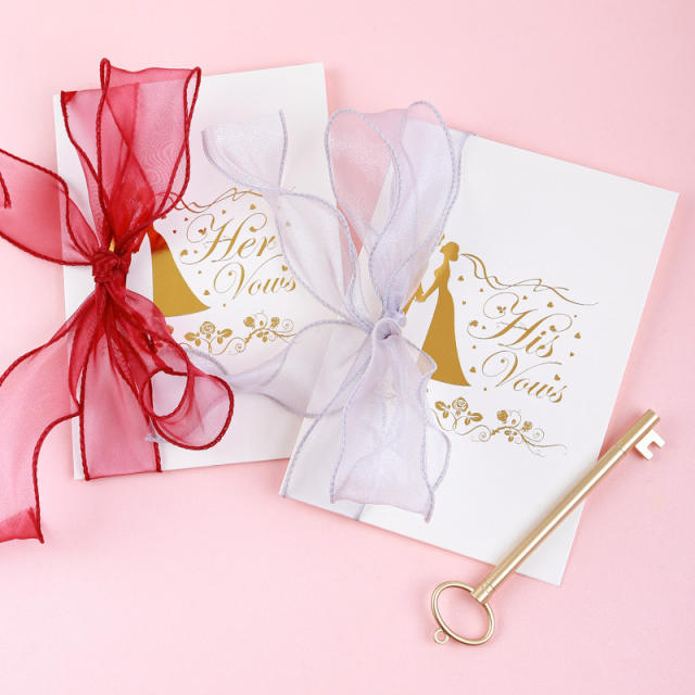 Wedding cards with ribbon