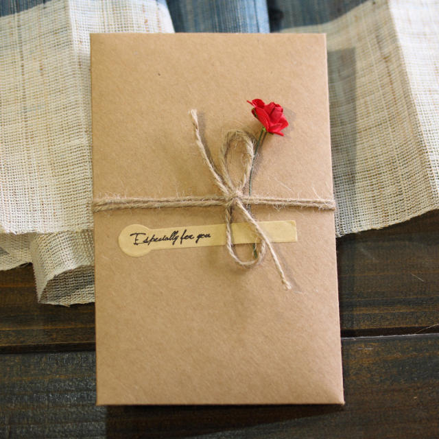 Vintage Kraft paper dry flower greeting cards