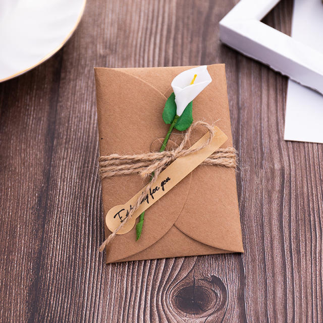 Vintage Kraft paper dry flower greeting cards