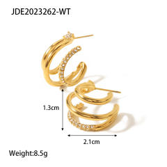 INS 18K stainless steel earrings open hoop earrings