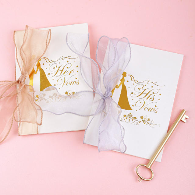 Wedding cards with ribbon