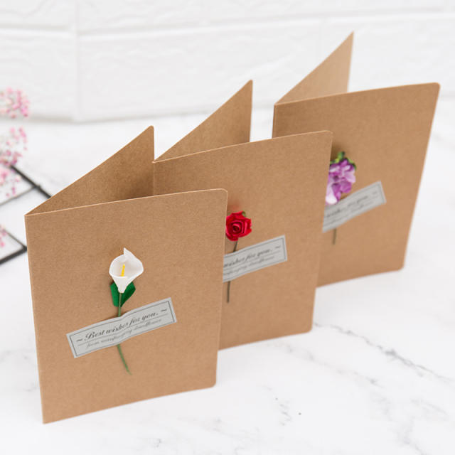 Vintage flower Kraft paper greeting cards,Greeting cards