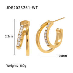 INS 18K stainless steel earrings open hoop earrings
