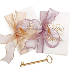 Wedding cards with ribbon