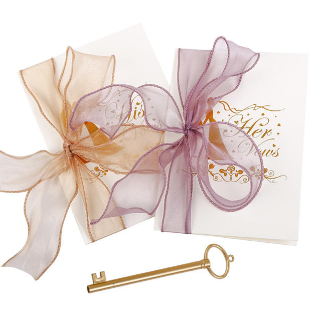Wedding cards with ribbon