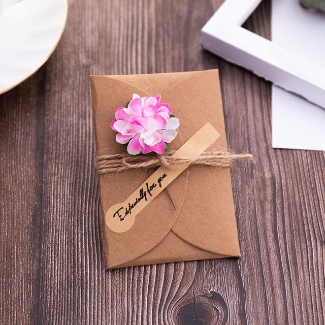 Vintage Kraft paper dry flower greeting cards