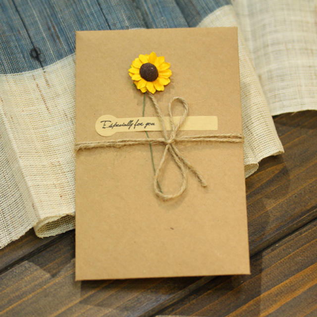 Vintage Kraft paper dry flower greeting cards