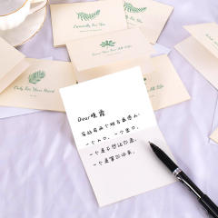 Concise green color business greeting cards