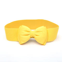 Super cute color bow women elastic corset belt