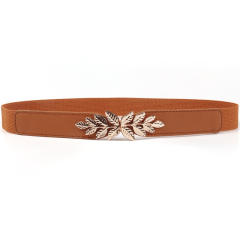 Korean fashion leaf buckle elastic corset belt