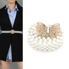Korean fashion pearl beads chain belt
