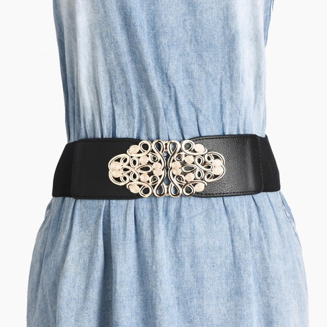 INS black color elastic corset belt