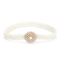 Korean fashion pearl beads chain belt