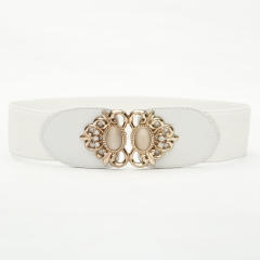 Korean fashion faux opal stone setting elastic corset belt for women