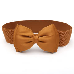 Super cute color bow women elastic corset belt