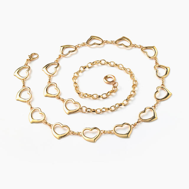 Occident fashion hollow heart flower chain belt