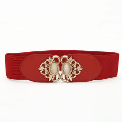 Korean fashion faux opal stone setting elastic corset belt for women