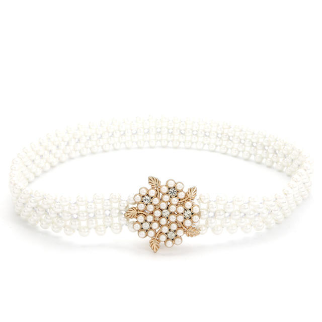 Korean fashion pearl beads chain belt
