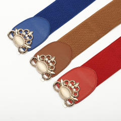 Korean fashion faux opal stone setting elastic corset belt for women
