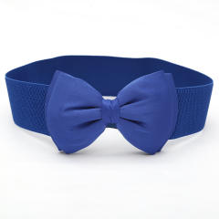 Super cute color bow women elastic corset belt